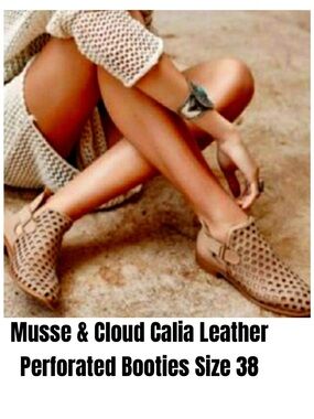 Musse & Cloud Calia Leather Perforated Booties Size 38